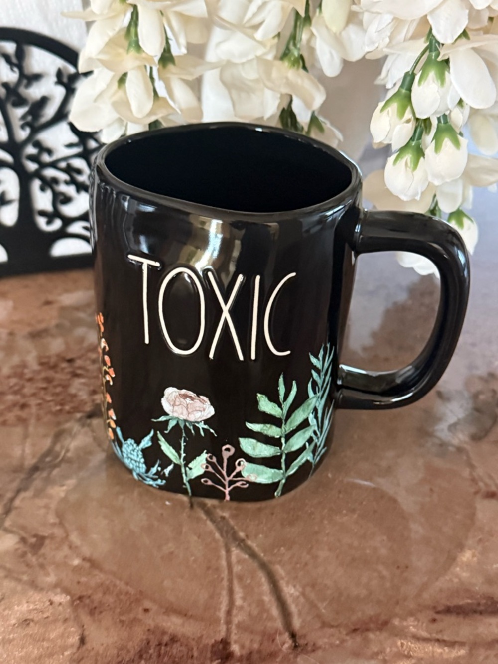 Rae Dunn Floral "TOXIC" Mug - Picture 2 of 4
